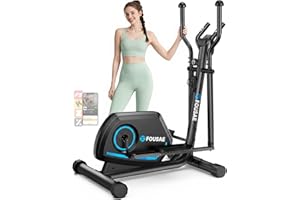 FOUSAE Elliptical Exercise Machine, 16-Level Magnetic Resistance Elliptical Machine for Home Trainer with Hyper-Quiet Drive, 15.5IN Stride, LCD Monitor & App Support, 350LBS Weight Capacity
