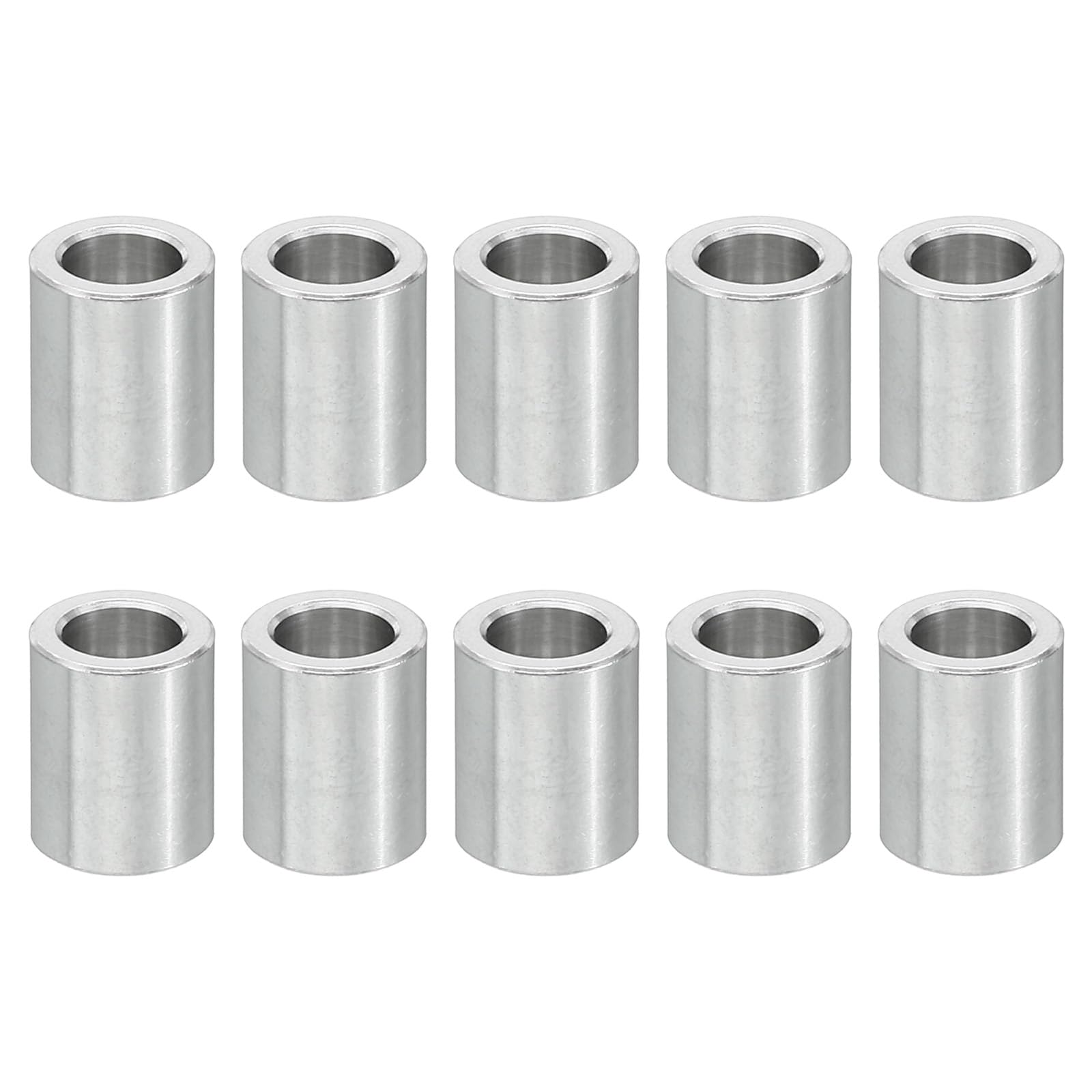 PATIKIL M5 Aluminum Spacers, 10 Pcs Metal Spacer Aluminum 5.2mm ID x 8mm OD x 10mm L Aluminum Spacer Screw Standoff Round for 1/5inch or M5 Screw Bolts