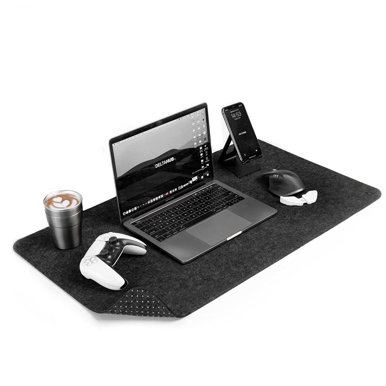 DELTAHUB - Minimalistic Felt Desk (Grey - (45x80cm), Large)