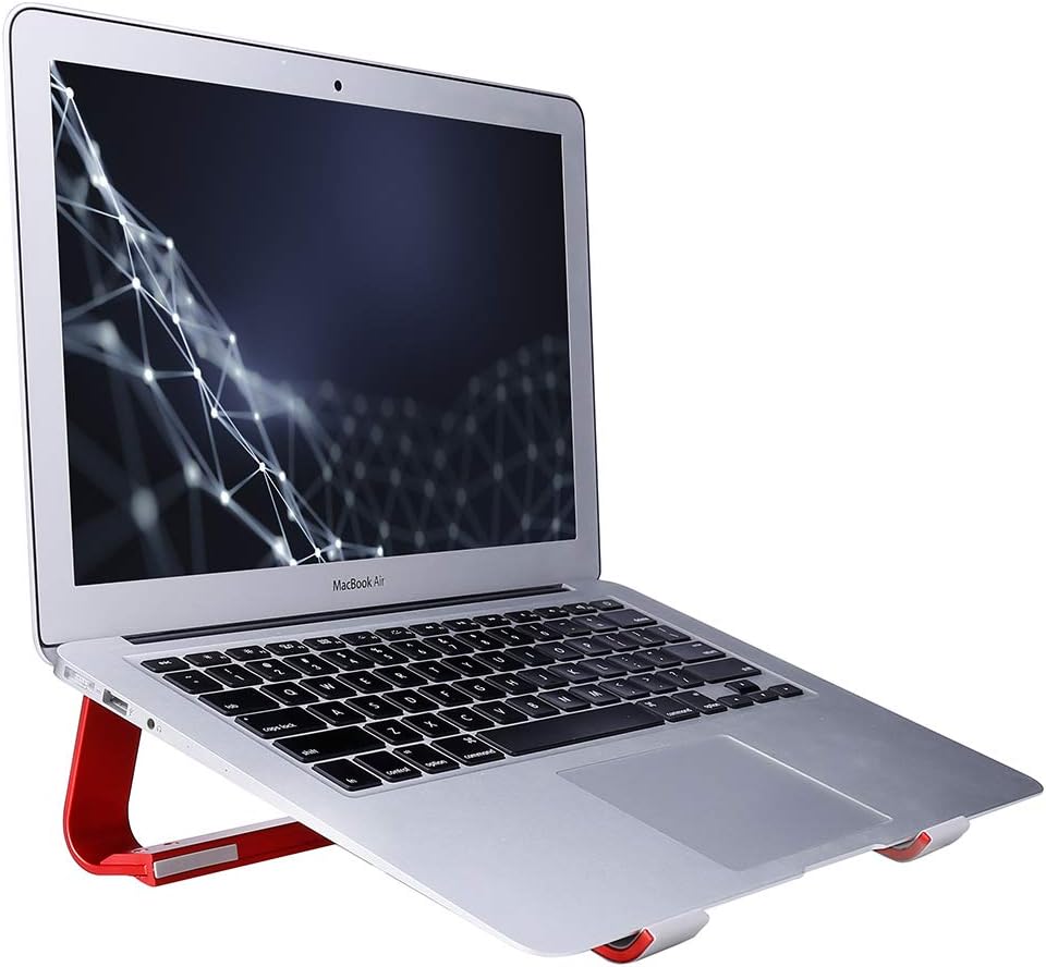 SKYZONAL Laptop Stand Aluminum Ventilated Stand Ergonomic Riser (Red)