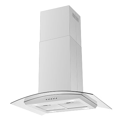 JOEAONZ 30 inch Island Range Hood Stainless Steel 700 CFM Push Button Control Kitchen Exhaust Ventilation Fan with 5-layer Mesh Filters, Large Airflow Capacity Ceiling Mount Vent Hood