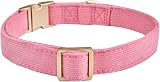 YUDOTE Ultra-soft Dog Collar Natural Cotton Corduroy Rosy Pink M 31-49cm view 6