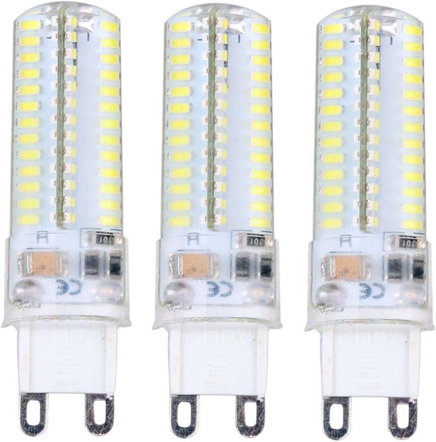 Silicone Corn Light Bulb 3pcs Pack AC 110V 3W Silicon Coated G9 Led Bulb Light Cool White Energy Saving Light Bulb