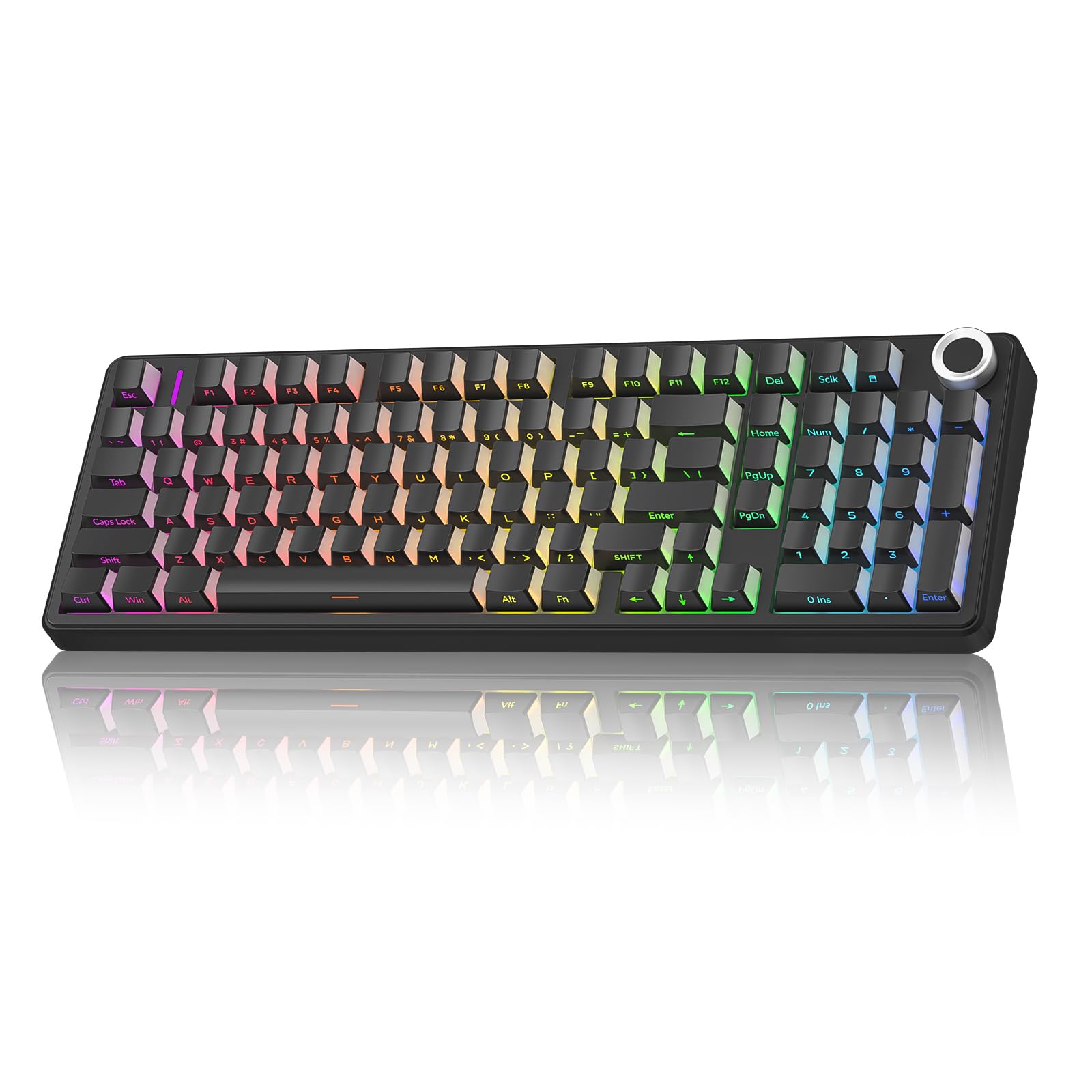 Photo 1 of AULA F99 Pro Wireless Mechanical Keyboard-Silent Version,BT5.0/2.4GHz/USB-C Hot Swappable Custom Keyboard,Gasket Structure,Pre-lubed Linear Switches RGB Backlit Computer Gaming Keyboards,Black