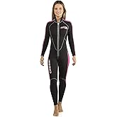 Cressi Women's Full Front Zip Wetsuit for Swimming, Snorkeling, Scuba Diving - Thermal 2 mm Neoprene - Lido Long: Designed in Italy