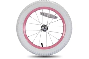 DR BIKE JOYSTAR 14 Inch Kids Bike Front Wheels Replacement with 14 Inch Air Rubber Tire White