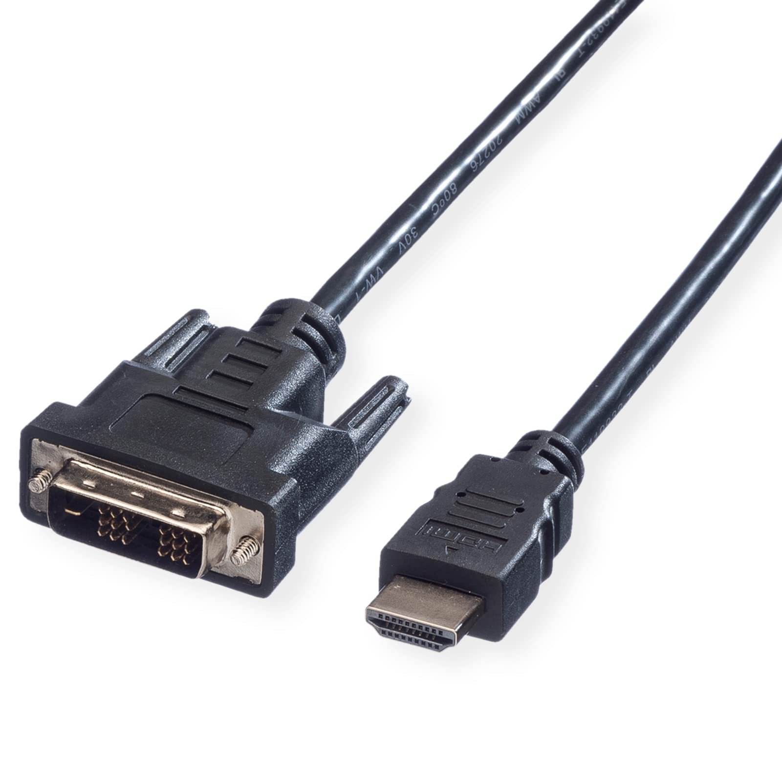 VALUE DVI Cable (18+1) ST - HDMI ST, Black, 1m