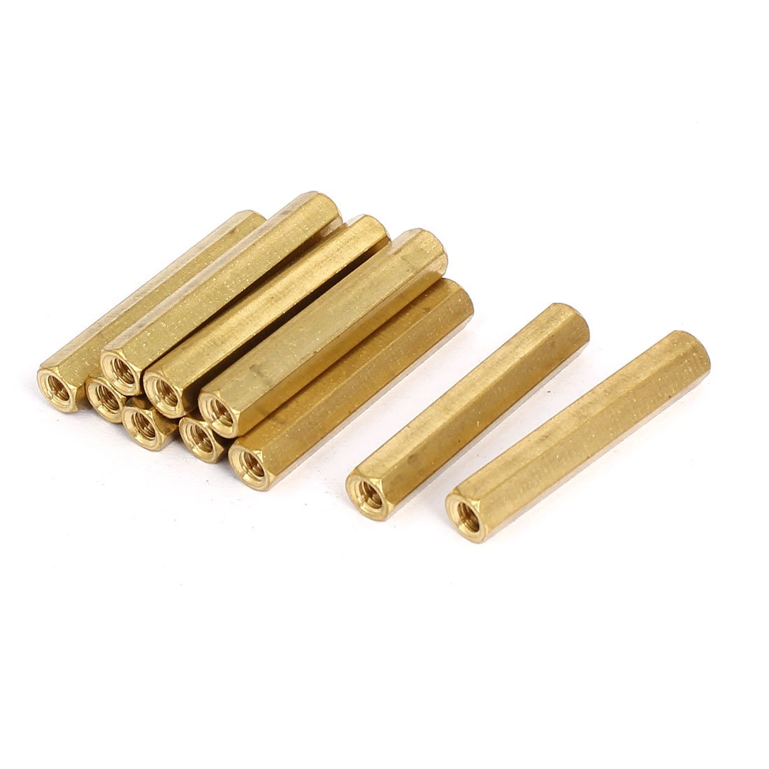 sourcing map M4x35mm Brass Hex Hexagonal Female Thread PCB Standoff Spacer 10pcs