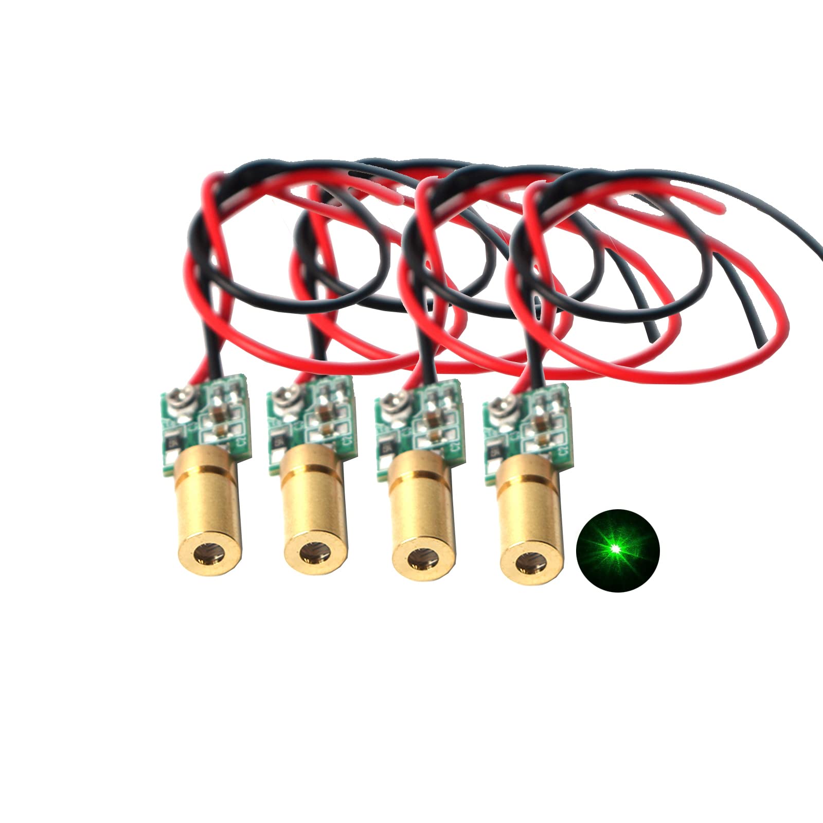 Green line Laser Module Industrial Laser Module Adjustable Focus (point-4pack)