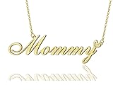 AOLO Mommy Heart Name Necklace 18k Gold Plated