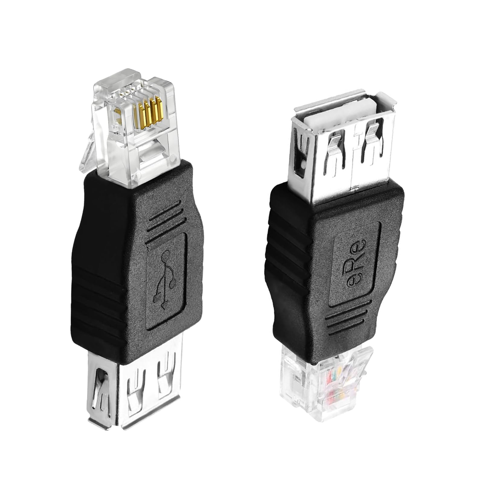 Photo 1 of SYGGDERS RJ11 to USB Telephone line Adapter, Telephone line fax Machine Modem Test Connector 6P4C Male to USB Female Port Adapter?2Pack