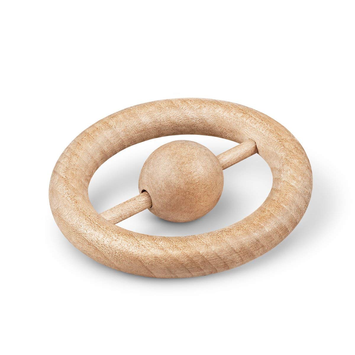 Kay Bojesen Wooden Rattle, Brown, 8 x 8 cm