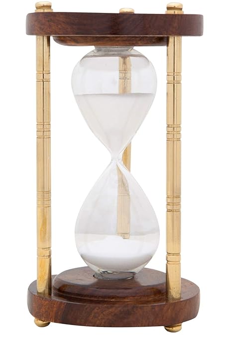 mare-me 5 Minuten Sanduhr Holz Messing