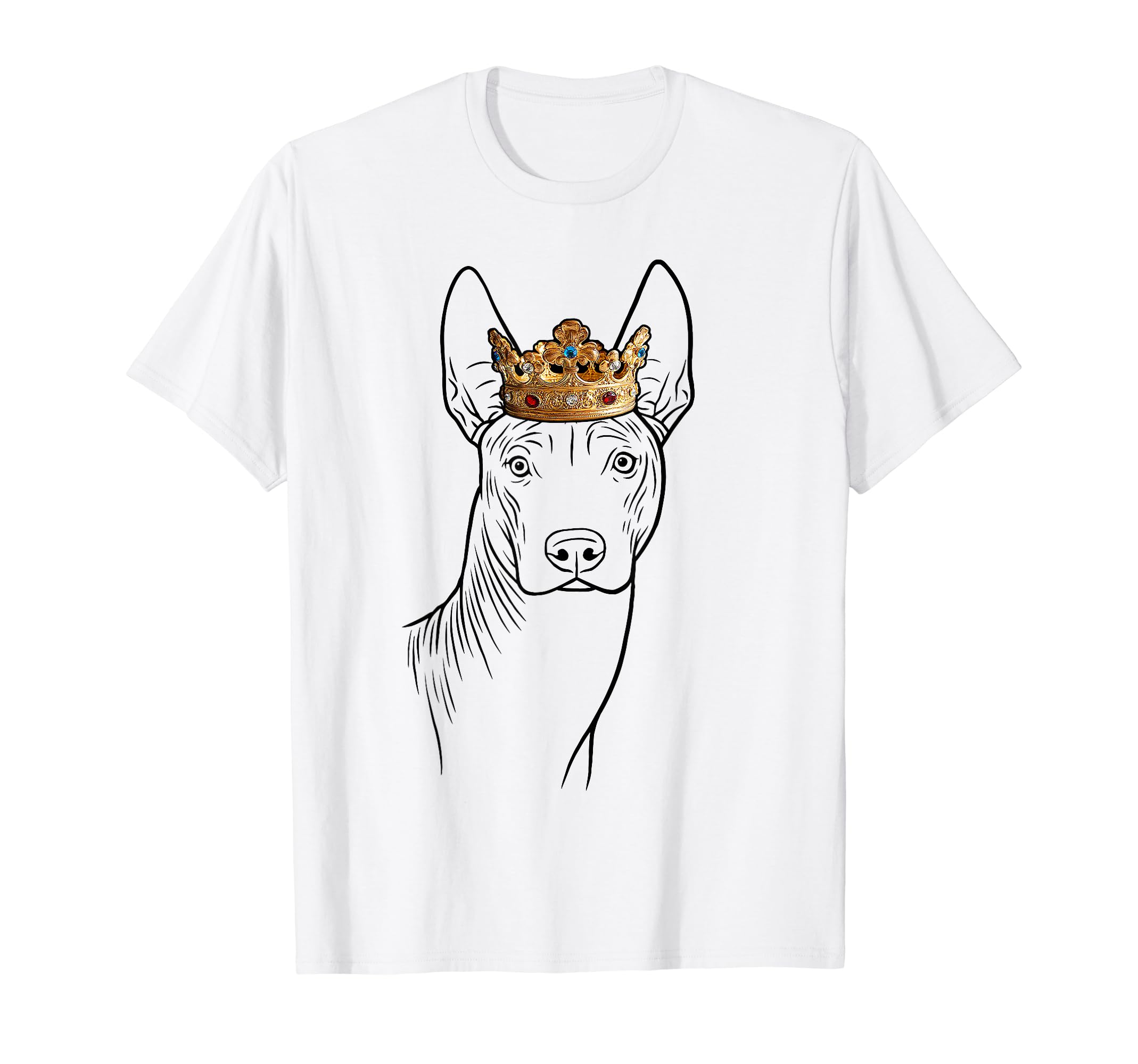 Xoloitzcuintli Dog Wearing Crown Xolo Dog T-Shirt