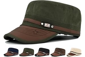Initlove Military Hat Cadet Army Cap Flat Top Hats for Men Women