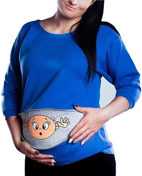 Télécharger gratuitement Images Femmes Maternite Drole Humour Bebe Sauter Off Imprime Vetements dernière salutations