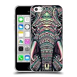 Head Case Designs Elephant Aztec Animal Faces Soft Gel Back Case Cover for Apple iPhone 5c