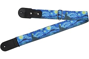 RiToEasysports Guitar Strap,Adjustable 5cm Width Starry Night Guitar Strap for Ukulele Mandolin