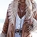 FXmimior Silver Coin Pendant Long Chain Choker Layered Bar Party Wedding Necklace Jewelry For Women (brown)