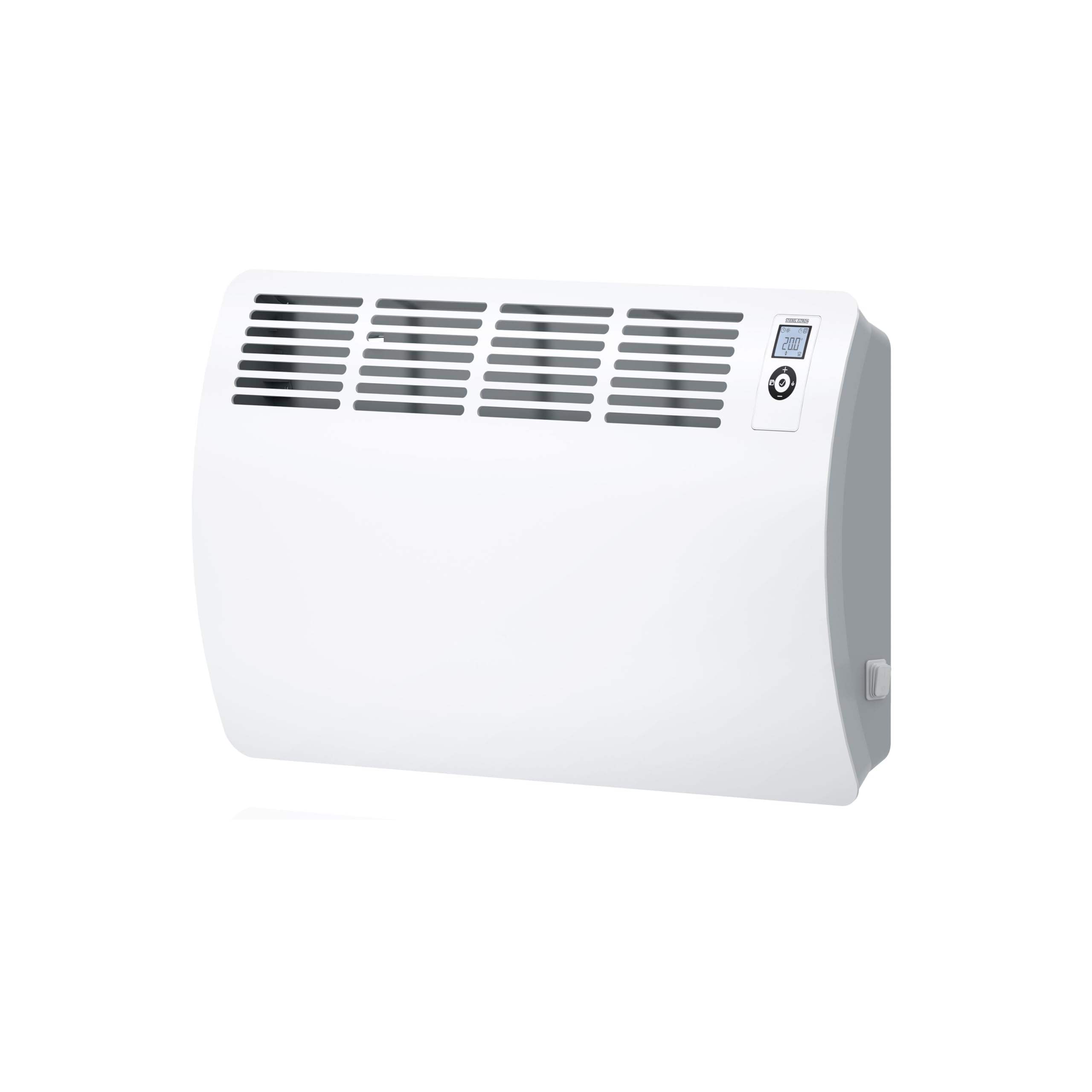 STIEBEL ELTRON Wall mounted convector, electric heater CON 15 Premium U, 1500 W for about 15 sqm, 7-day + 120-minute timer, frost + overheating protection, open window detection, Lot 20 compliant, alu