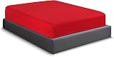 Sapphire Collection 200TC 100% Egyptian Cotton Fitted Sheet Red Double view 4