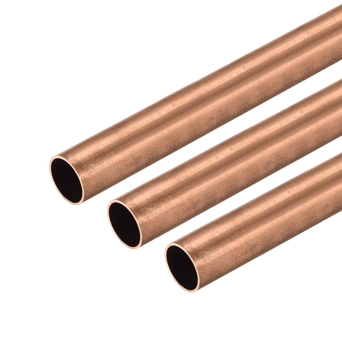 sourcing map Copper Round Tube, 10mm OD 0.5mm Wall Thickness 300mm Long Straight Pipe Tubing 3 Pcs