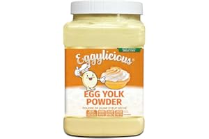 Eggylicious Egg Yolk Powder, Dried Natural Protein Powder, Made from Fresh Eggs, Pasteurized,Smoothies, Non-GMO, No Additives