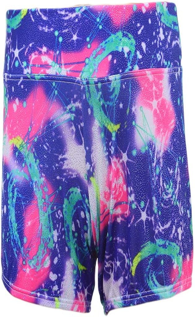 FeiTianWu Gymnastics Shorts for Girls Sparkle Glitter Dance Tumbling Athletic Gymnastics Short 3-14Years: Clothing
