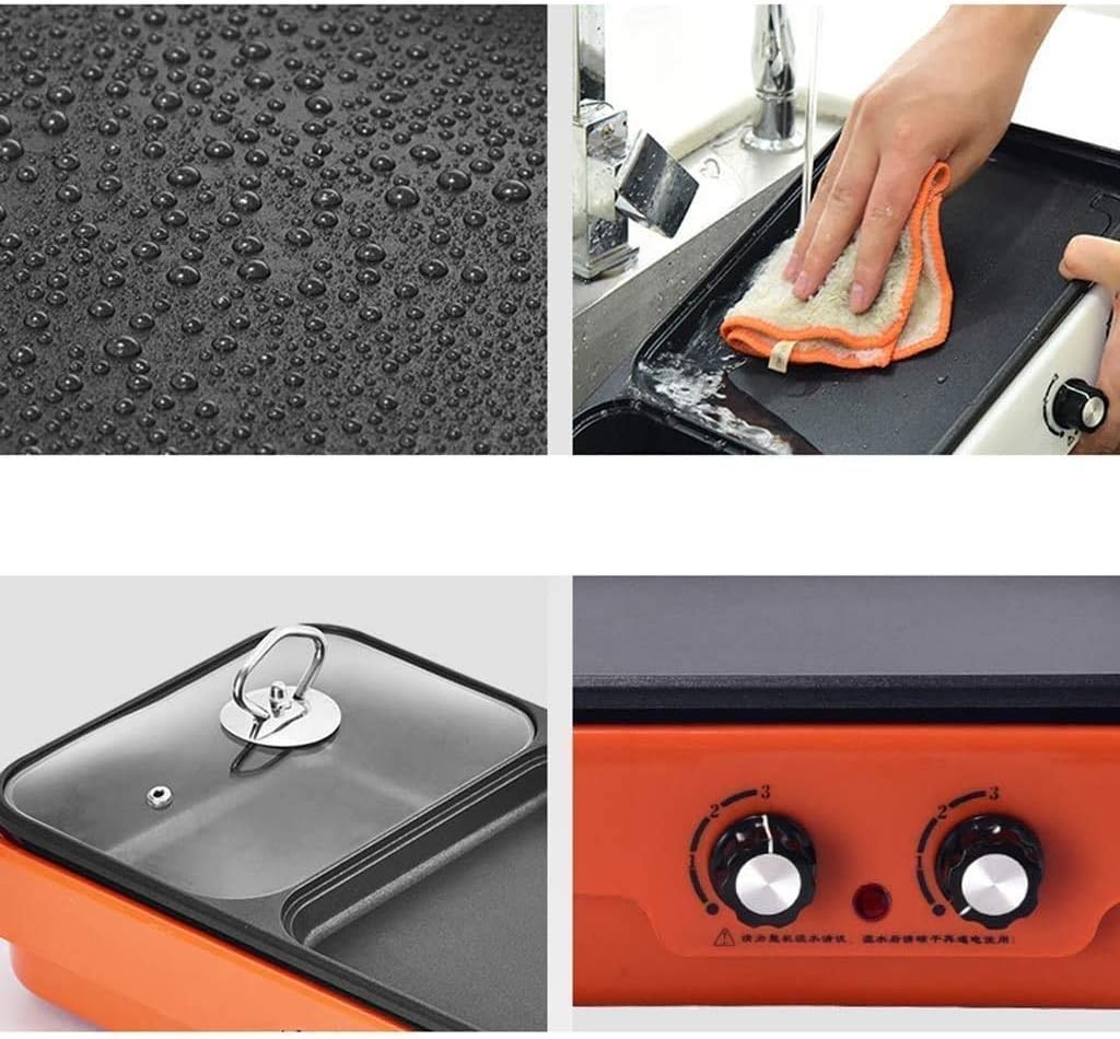 review NOLOGO Hot Pot Multi-Function Barbecue Integrated Home Smoke-Free Non-Stick Electric Pan Indoor Multi-Purpose Barbecue Electric Hot Pot Grill