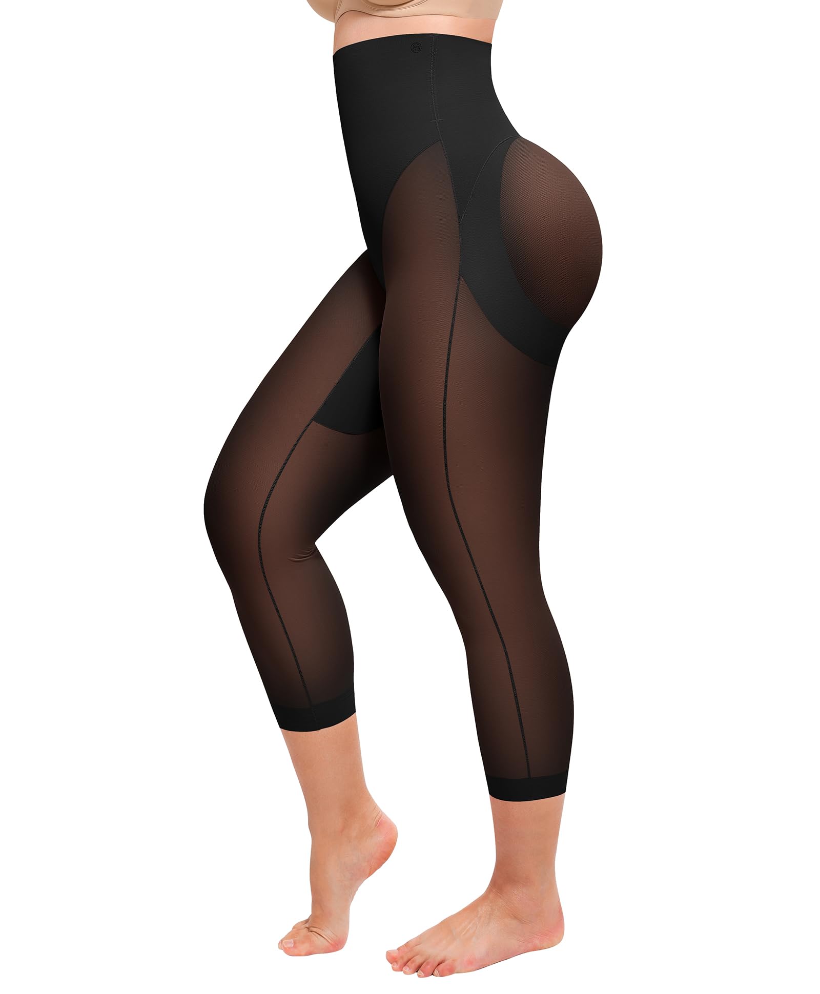 Photo 1 of SHAPELLX Shapewear for Women Capris Leggings for Women Tummy Control Underwear High Waist Body Shaper Butt Lifting Panties Seamless Under Dress Black xl 