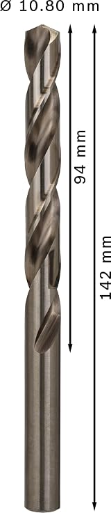 Bosch 5x PRO Metal HSS-G Twist Drill Bit Ø10.80 mm, DIN 338, Pack of 5 view 3
