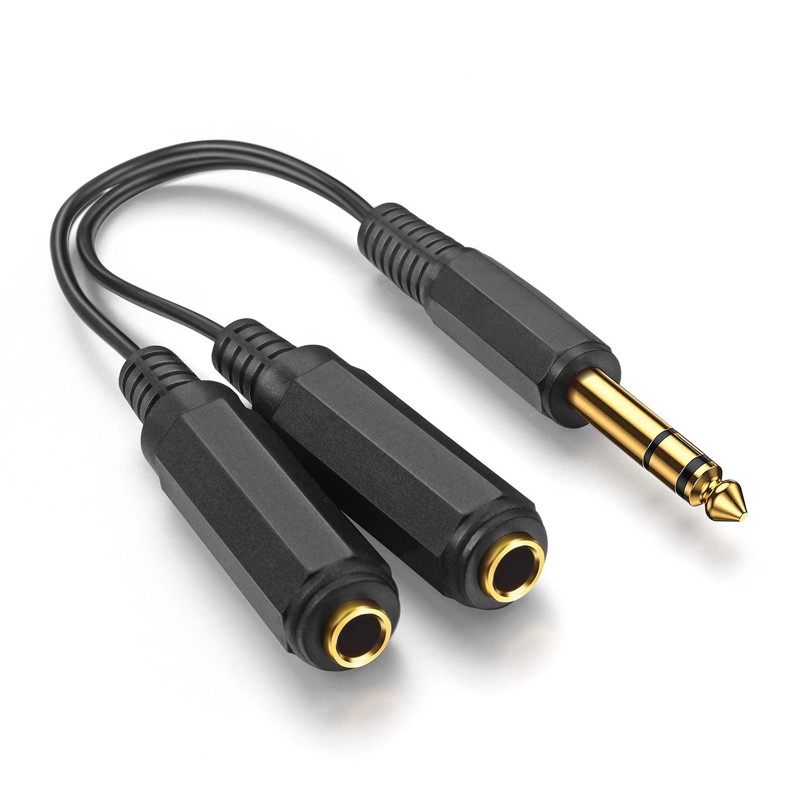WILLIZTER 1/4 Inch 6.35mm Splitter Cable TRS Stereo Male to Dual Female Jack Quarter Y Splitter Cable Quarter Inch Cord