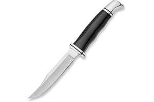 Buck Knives 102 Woodsman Hunting Knife, 4" Fixed Blade, Full Tang Design, Phenolic Handle, 420HC Stainless Steel Clip Point Blade, Sheath Included, Knife Made in the USA, Black, 2.6 oz