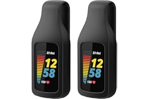 lepmok Clip Holder Accessory for Fitbit Charge 5, 2-Pack (Black/Black)