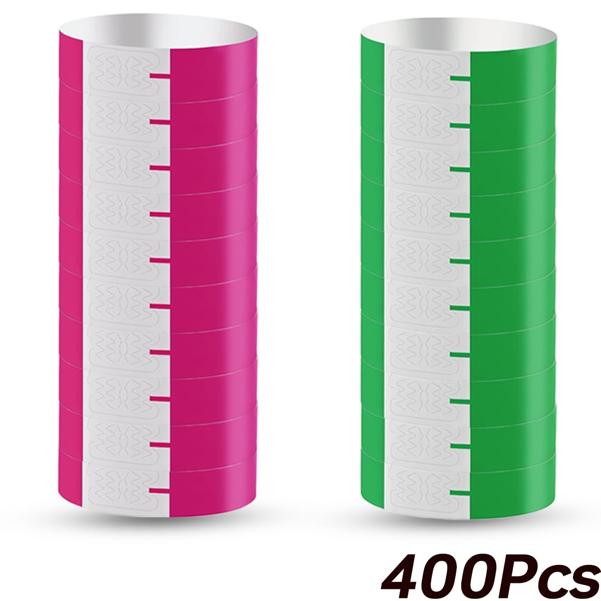 Acmerota 400Pcs 3/4 inch Wristbands Neon Wristbands Event Wristbands for Events Colorful Wrist Party Bands Arm bands, Used for School Waterparks Nightclubs (Pink Green)