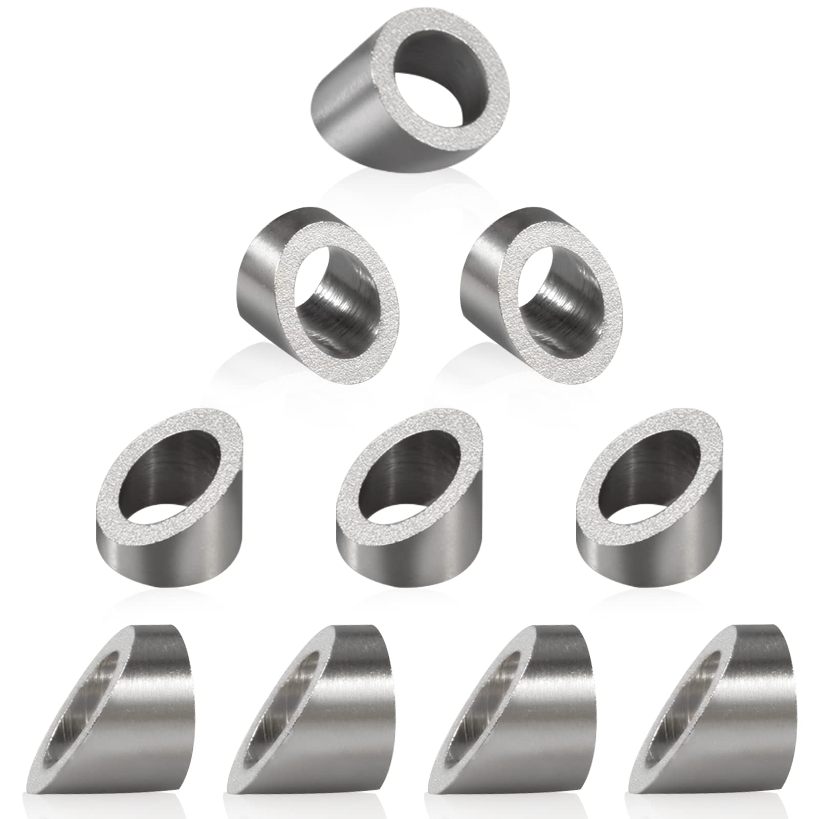 LEONTOOL 10 Pcs Stainless Steel Angle Beveled Washer 3/8 Inch 30 Degree Washers For 1/8" To 3/16" Steel Cable Railing Kit For Cable Railing Kit Deck Stair Railing