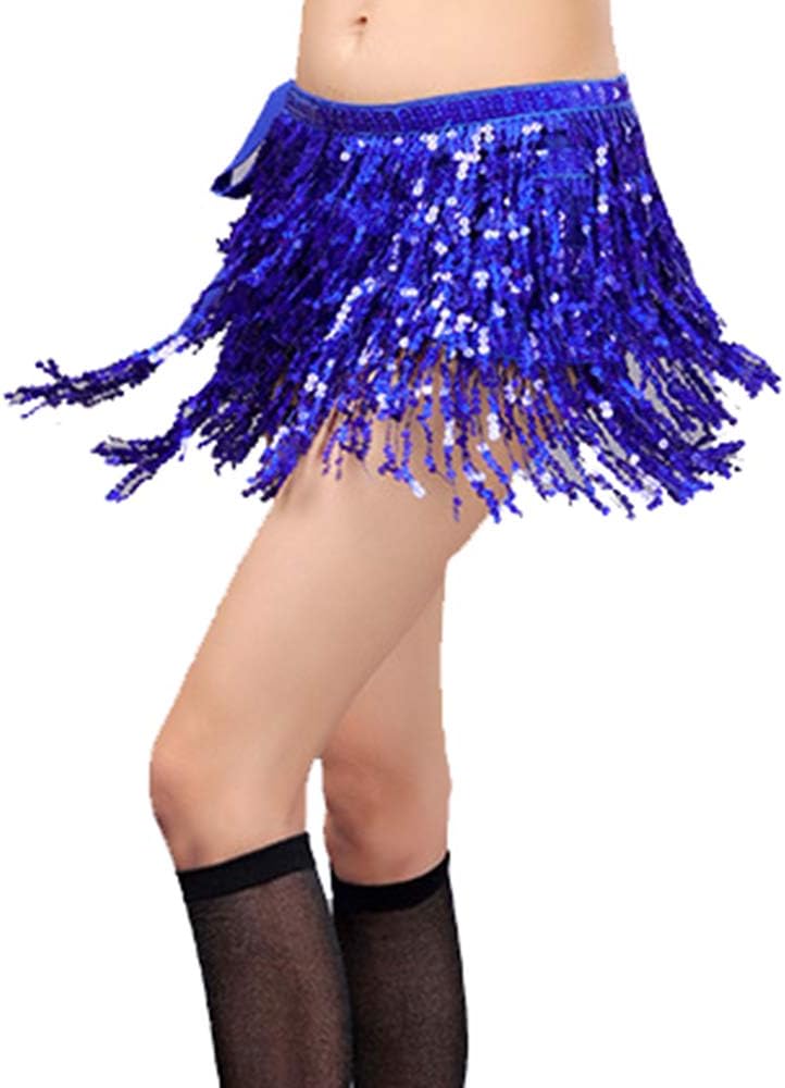 Women Belly Dancing Hip Scarf Sequin Fringe Tribal Belt,Beach Cover Up Wrap Skirt