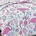 dream FACTORY Kids 7-Piece Complete Set Easy-Wash Super Soft Microfiber Comforter Bedding, Full, Pink Flamingo
