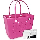 Dvopfa Beach Bag, Rubber Tote Bag, Waterproof Sandproof Washable Tote for Boat Pool Sports Gym Beach Travel