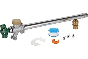 Watflow 12 Inch Anti-Siphon Frost Lead Free Sillcock, ASME B16.34, Frezze Proof Outdoor Water Faucet, Wall Mount, 1/2" Push-t