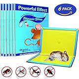 Mouse Glue Trap, Rat Glue Traps, Strongly Adhesive & Extra Large, Best Peanut Butter Scented Mouse Traps Glue Board for Mice & Rodent &Pests & Bug & Ant & Spider - 6 Pack