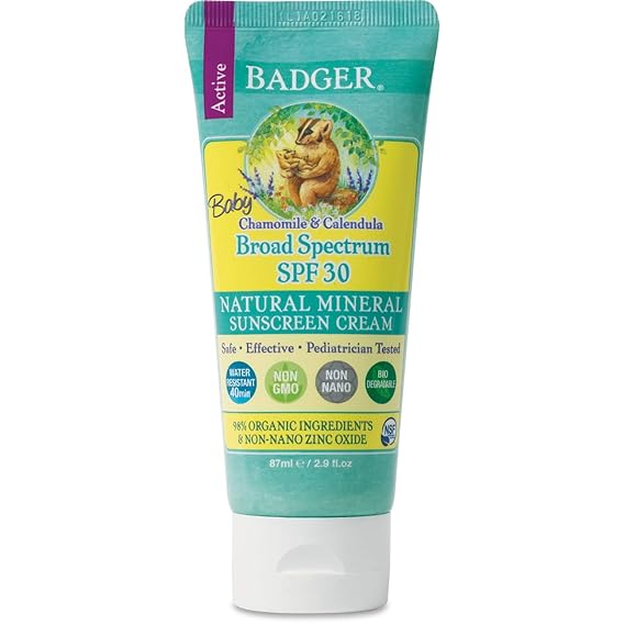 badger baby sunscreen cream spf 30