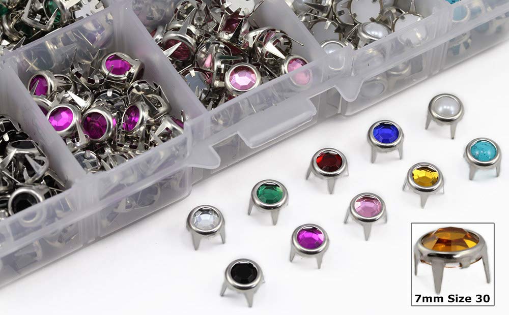 Mixed 10-Color Size 30 Bedazzler Round Rhinestones Studs Refills Over 450PCS