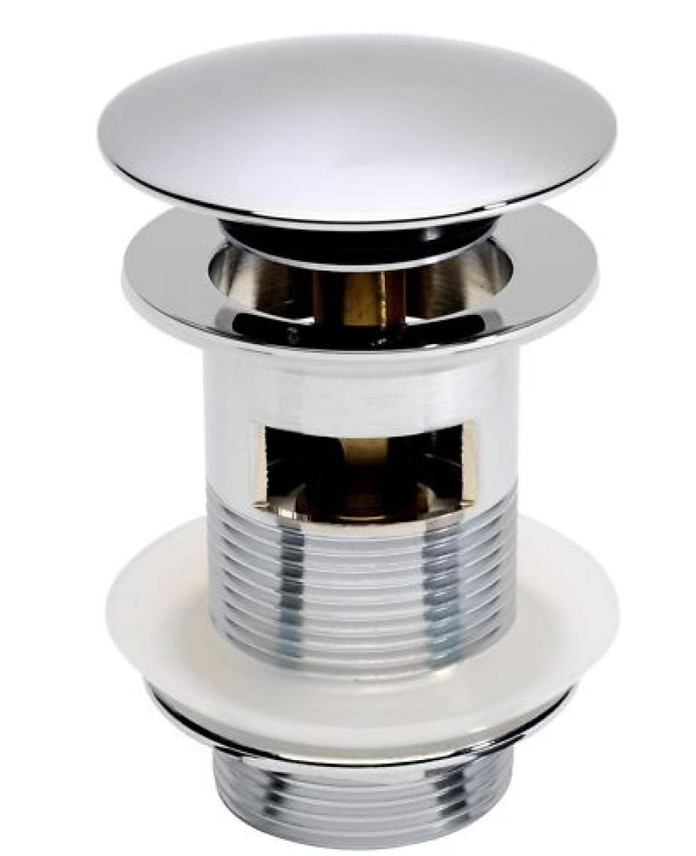 Hansvit Chrome Slotted Basin Sink Waste Modern Pop Up Click Clack Plug with Overflow