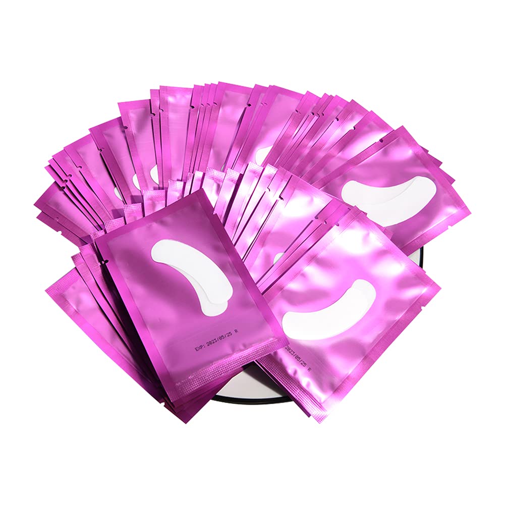 Lunamoon 50 Pairs Eye Pads for Eyelash Extension Eyelash Pads Boat Shape Eye Pads Eyelashes Eye Patches Eyelash Extension Pad Accessories Under Eye Pads for Eyelash Extensions (Mini Purple)