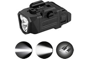 OLIGHT PL X Tactical Flashlight Rechargeable USB-C Dual Beams Strobe Combo 22,500 Candelas Spotlight and 1,200 Lumens Floodlight Adjustable & Reversible Lugs, for 1913 / GL Rail Mount (Matte Black)