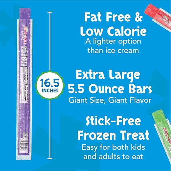 OTTER POPS, GIANT ORIGINAL 5.5OZ, 27 ICE POPS, SIX ZIPPY FLAVORS