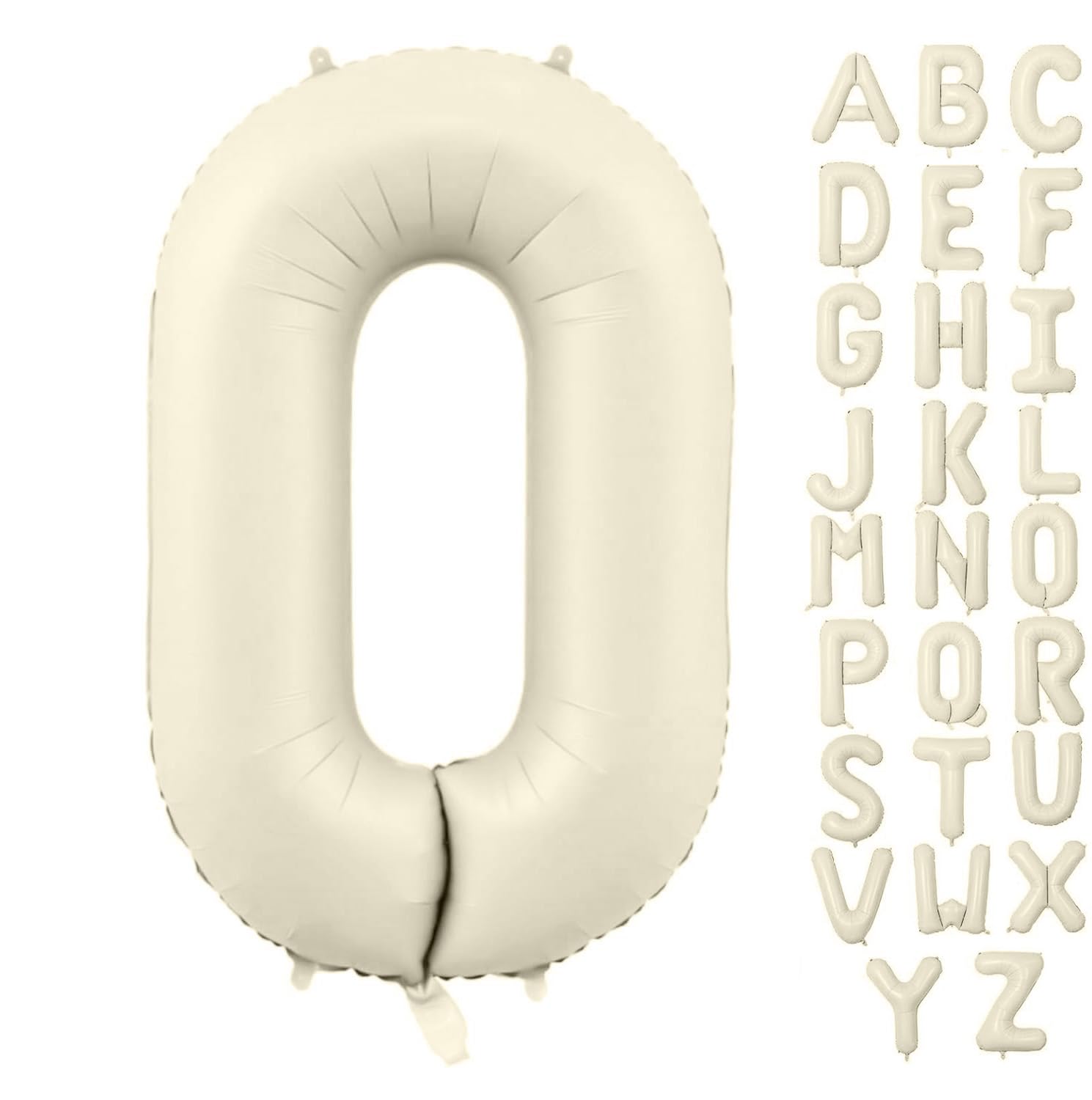 Photo 1 of YUNSHANGMO Letter balloons 40 Inch Cream White Alphabet Balloons Beige Giant Foil for Wedding, Birthday, Bridal or Baby Shower Party Letter O Balloon