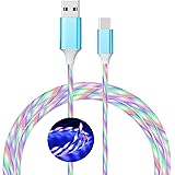 USB C Cable Type C Charging Cable Lights up LED Flowing Color Change 6FT Fast Charge Power C Cord Compatible with Samsung Gal