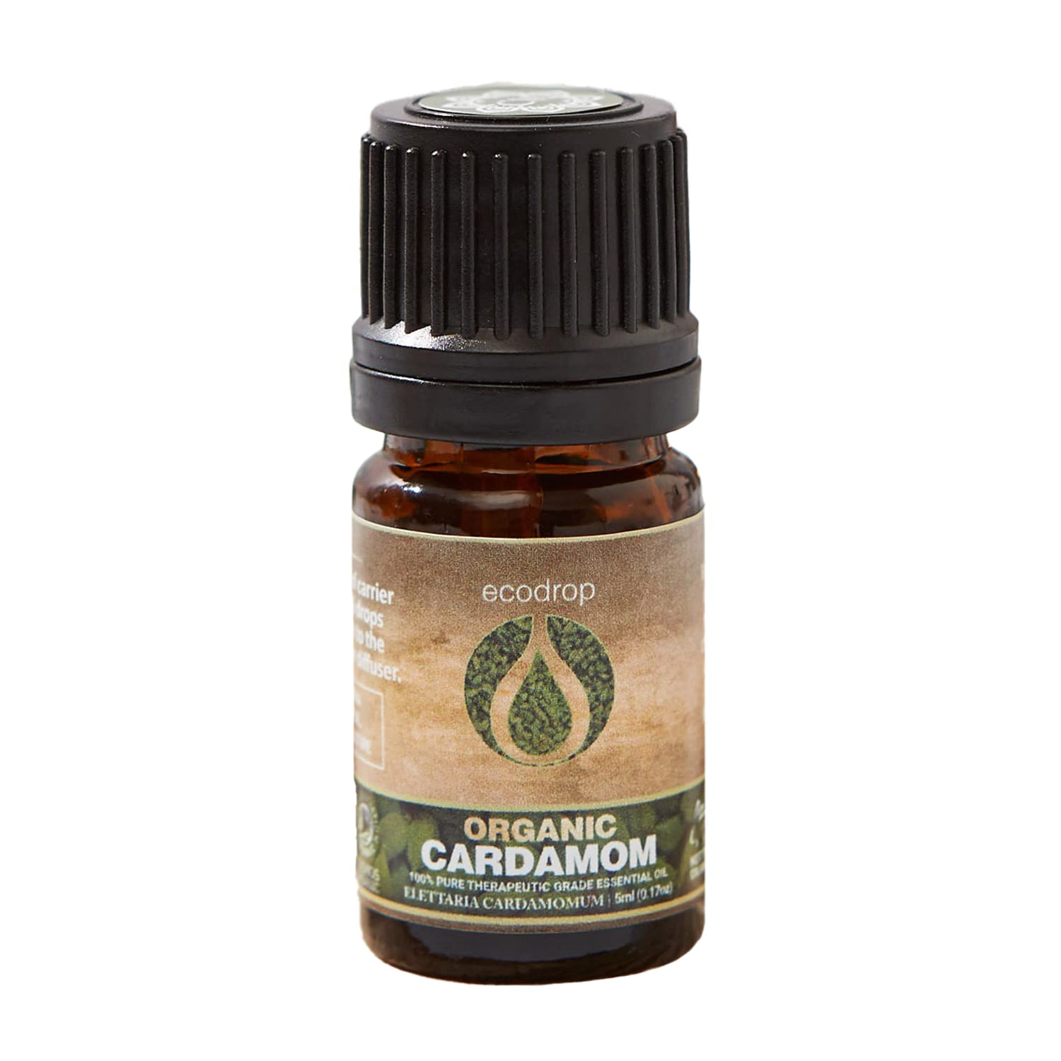 Cardamom Essential Oil, Cosmos Certified Organic, 100% Pure, Ideal for Aromatherapy, Massage, DIY Recipes,5ml